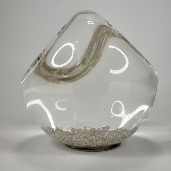 Goldenflow Studios Hand Blown .999 Fine Silver Infused Paperweight Snow Globe 3" - Picture 8 of 8